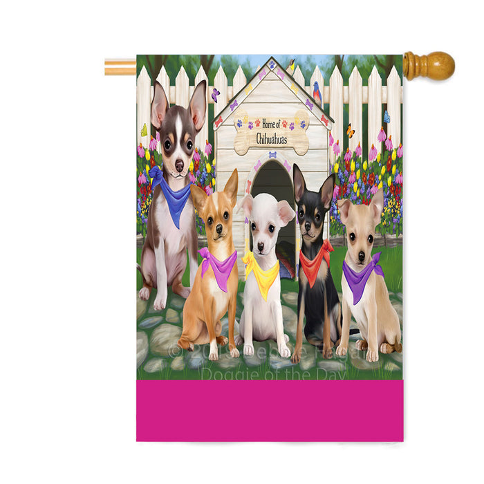 Personalized Spring Dog House Chihuahua Dogs Custom House Flag FLG-DOTD-A62872