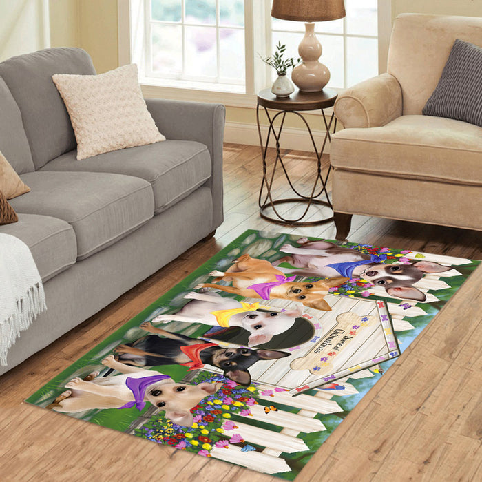 Spring Dog House Chihuahua Dogs Area Rug