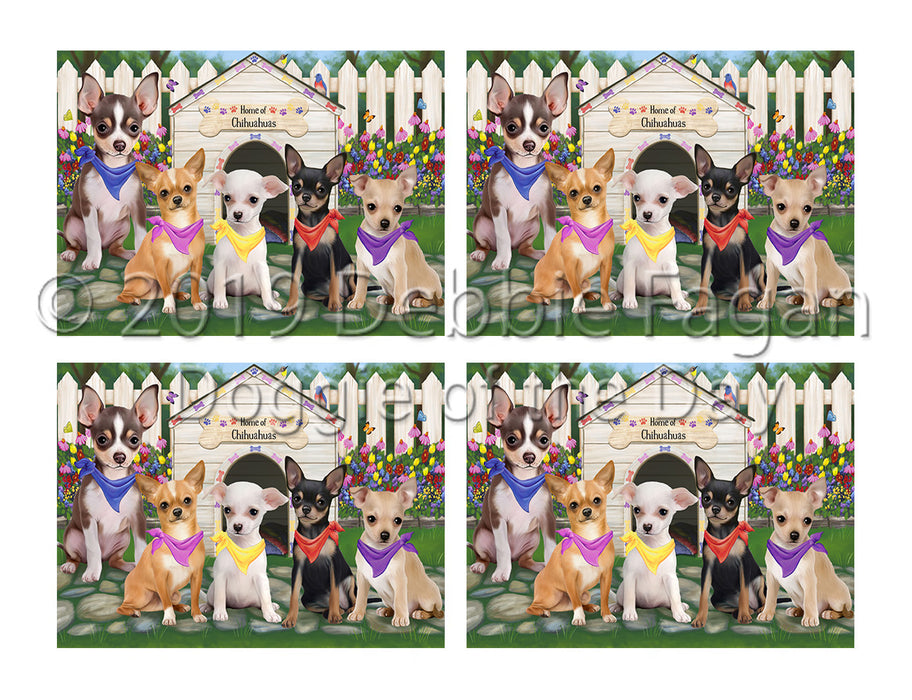 Spring Dog House Chihuahua Dogs Placemat