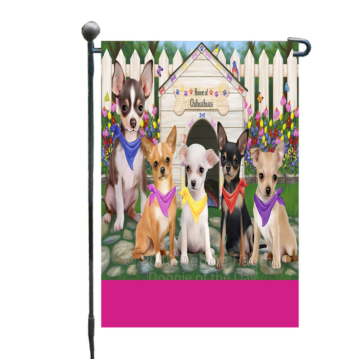 Personalized Spring Dog House Chihuahua Dogs Custom Garden Flags GFLG-DOTD-A62816