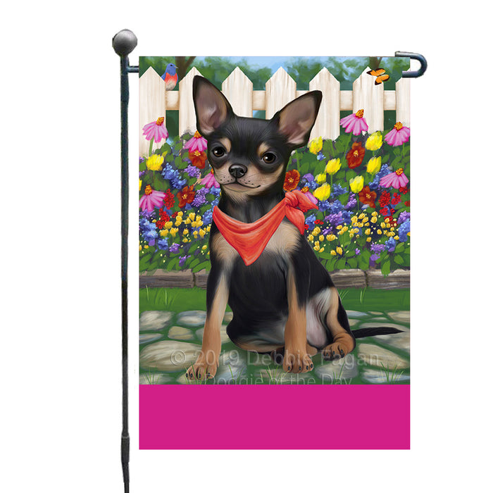 Personalized Spring Floral Chihuahua Dog Custom Garden Flags GFLG-DOTD-A62818
