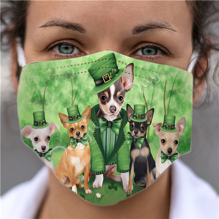 St. Patricks Day Irish Chihuahua Dogs Face Mask FM50141