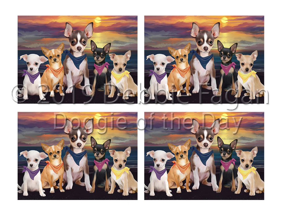 Family Sunset Portrait Chihuahua Dogs Placemat