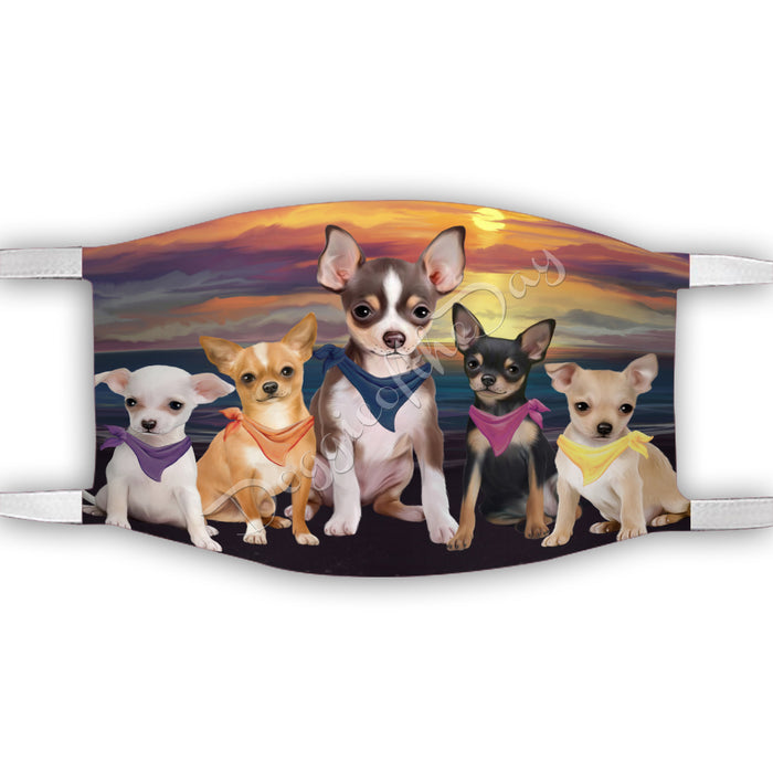 Family Sunset Chihuahua Dogs Face Mask FM49192