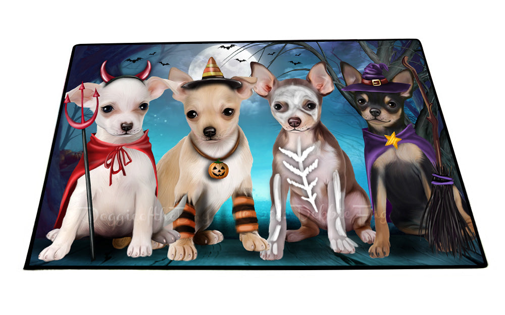 Happy Halloween Trick or Treat Chihuahua Dogs Floor Mat- Anti-Slip Pet Door Mat Indoor Outdoor Front Rug Mats for Home Outside Entrance Pets Portrait Unique Rug Washable Premium Quality Mat