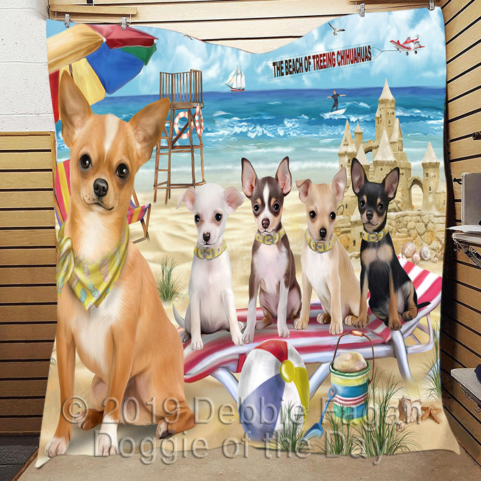 Pet Friendly Beach Chihuahua Dogs Quilt