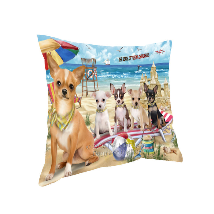 Pet Friendly Beach Chihuahua Dogs Pillow with Top Quality High-Resolution Images - Ultra Soft Pet Pillows for Sleeping - Reversible & Comfort - Ideal Gift for Dog Lover - Cushion for Sofa Couch Bed - 100% Polyester
