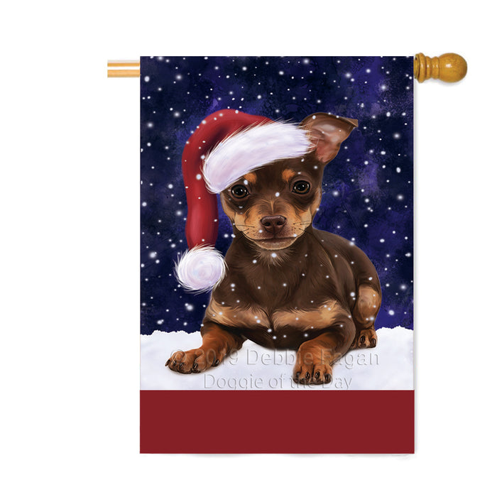 Personalized Let It Snow Happy Holidays Chihuahua Dog Custom House Flag FLG-DOTD-A62373