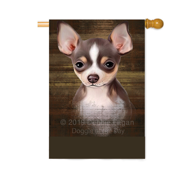 Personalized Rustic Chihuahua Dog Custom House Flag FLG64559