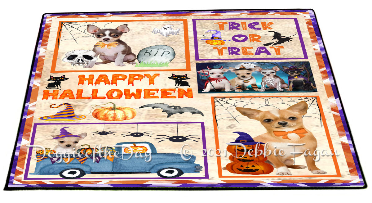 Happy Halloween Trick or Treat Chihuahua Dogs Indoor/Outdoor Welcome Floormat - Premium Quality Washable Anti-Slip Doormat Rug FLMS58060
