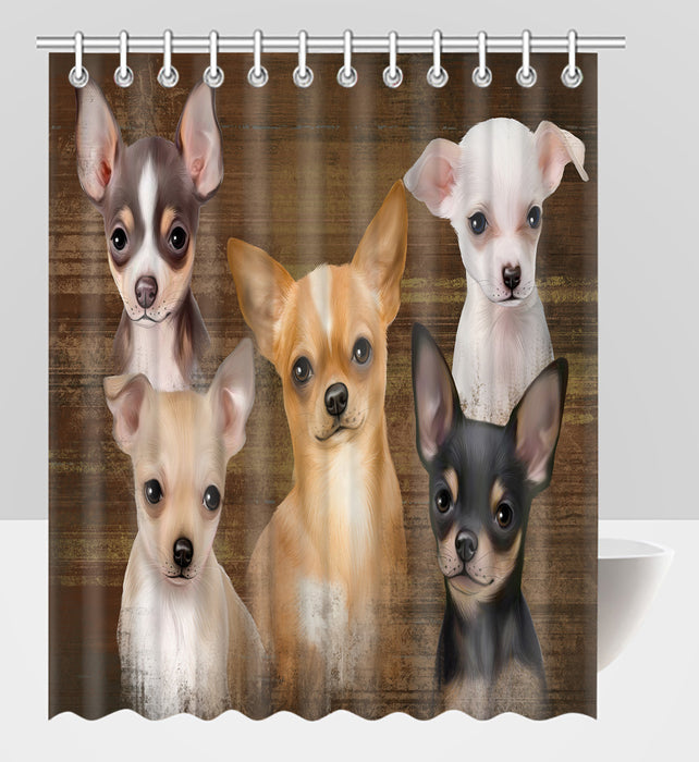 Rustic Chihuahua Dogs Shower Curtain