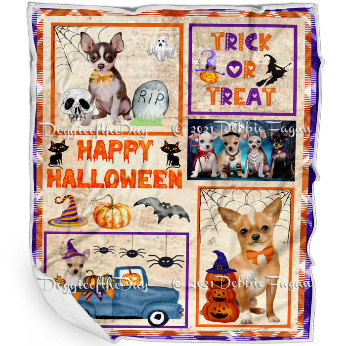 Happy Halloween Trick or Treat Chihuahua Dogs Blanket BLNKT143736