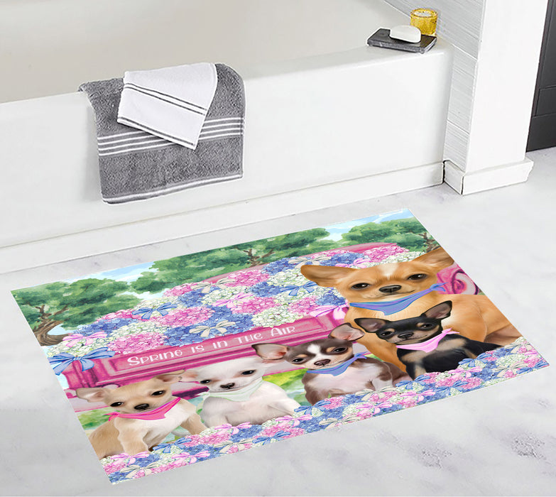 Chihuahua Personalized Bath Mat, Explore a Variety of Custom Designs, Anti-Slip Bathroom Rug Mats, Pet and Dog Lovers Gift