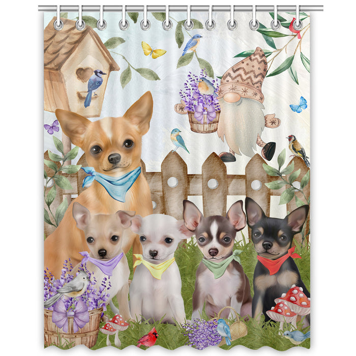 Chihuahua Shower Curtain: Explore a Variety of Designs, Personalized, Custom, Waterproof Bathtub Curtains for Bathroom Decor with Hooks, Pet Gift for Dog Lovers