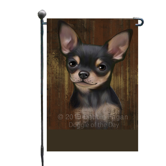Personalized Rustic Chihuahua Dog Custom Garden Flag GFLG63484