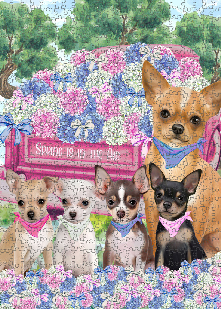 Chihuahua Blooms: A Floral Dog Painting Jigsaw Puzzle (500-Piece