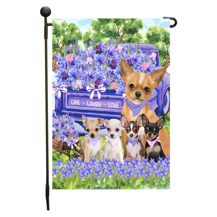 Chihuahua Dogs Garden Flag for Dog and Pet Lovers, Explore a Variety of Designs, Custom, Personalized, Weather Resistant, Double-Sided, Outdoor Garden Yard Decoration
