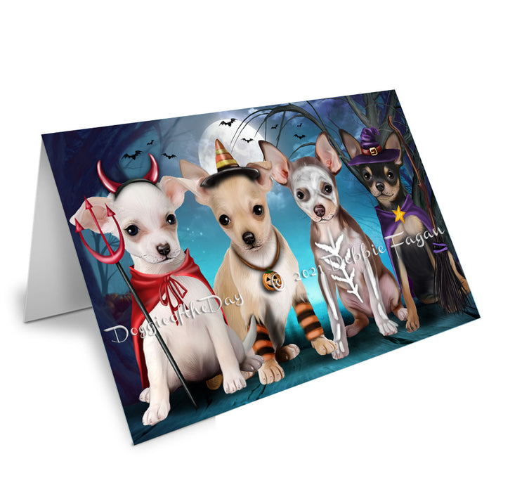Happy Halloween Trick or Treat Chihuahua Dogs Handmade Artwork Assorted Pets Greeting Cards and Note Cards with Envelopes for All Occasions and Holiday Seasons GCD76742