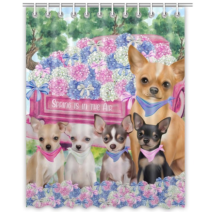 Chihuahua Shower Curtain, Custom Bathtub Curtains with Hooks for Bathroom, Explore a Variety of Designs, Personalized, Gift for Pet and Dog Lovers