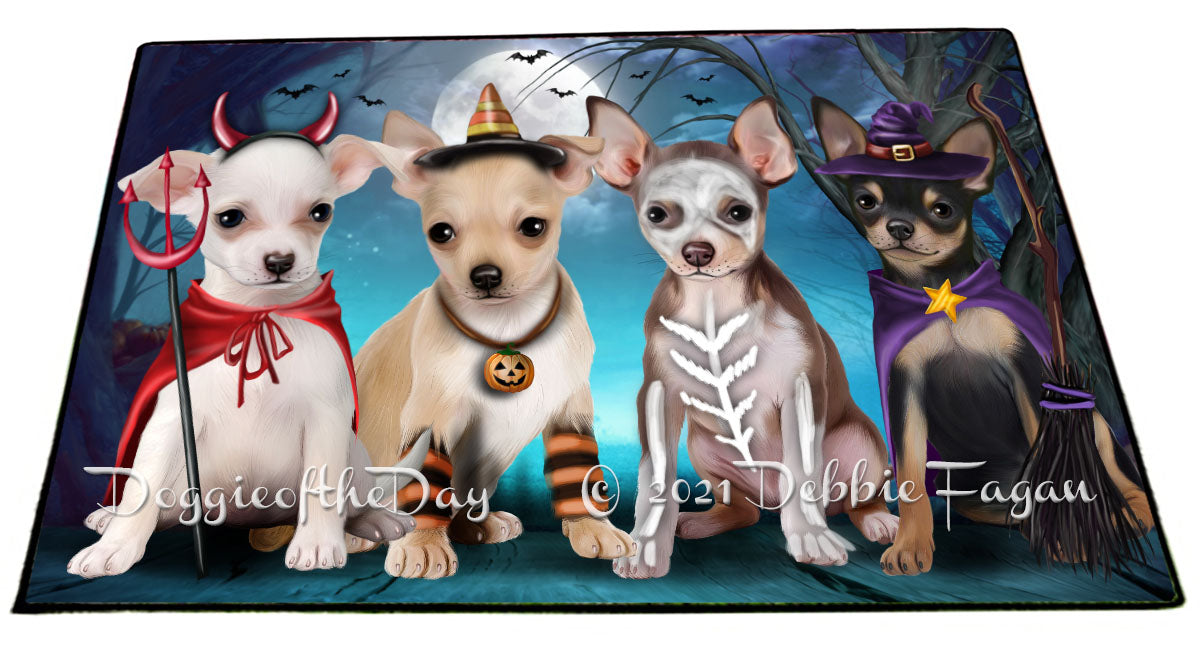 Happy Halloween Trick or Treat Chihuahua Dogs Indoor/Outdoor Welcome Floormat - Premium Quality Washable Anti-Slip Doormat Rug FLMS58369