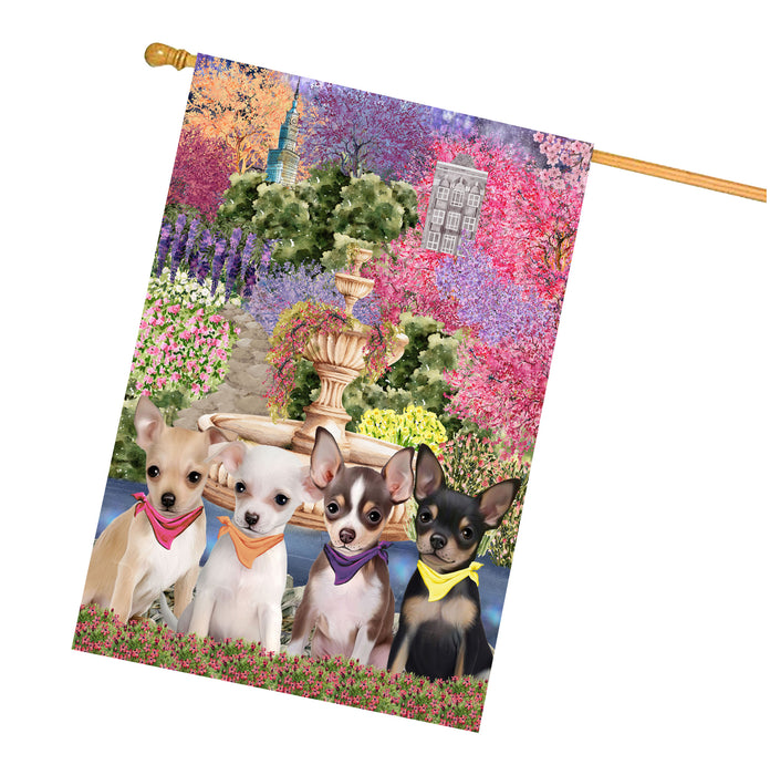 Chihuahua Dogs House Flag: Explore a Variety of Designs, Weather Resistant, Double-Sided, Custom, Personalized, Home Outdoor Yard Decor for Dog and Pet Lovers