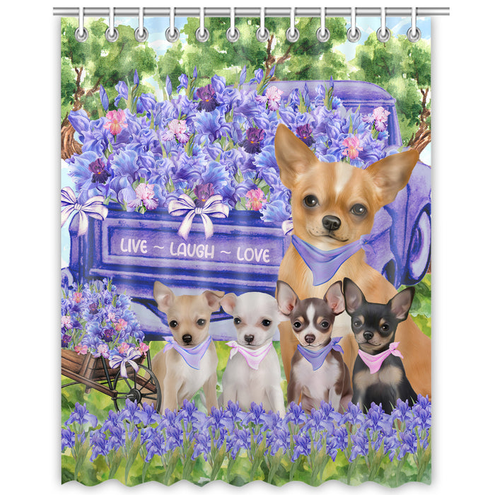Chihuahua Shower Curtain, Custom Bathtub Curtains with Hooks for Bathroom, Explore a Variety of Designs, Personalized, Gift for Pet and Dog Lovers