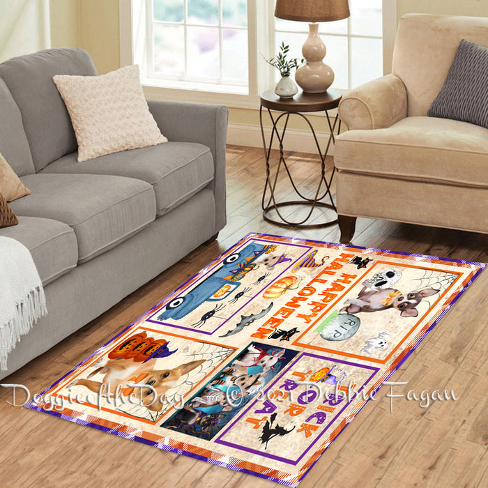 Happy Halloween Trick or Treat Chihuahua Dogs Polyester Living Room Carpet Area Rug ARUG65578