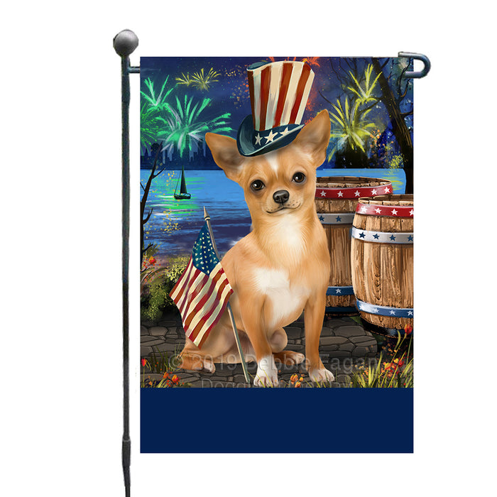 Personalized 4th of July Firework Chihuahua Dog Custom Garden Flags GFLG-DOTD-A57867