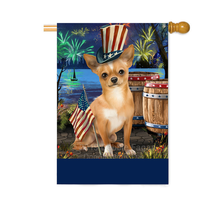 Personalized 4th of July Firework Chihuahua Dog Custom House Flag FLG-DOTD-A57923