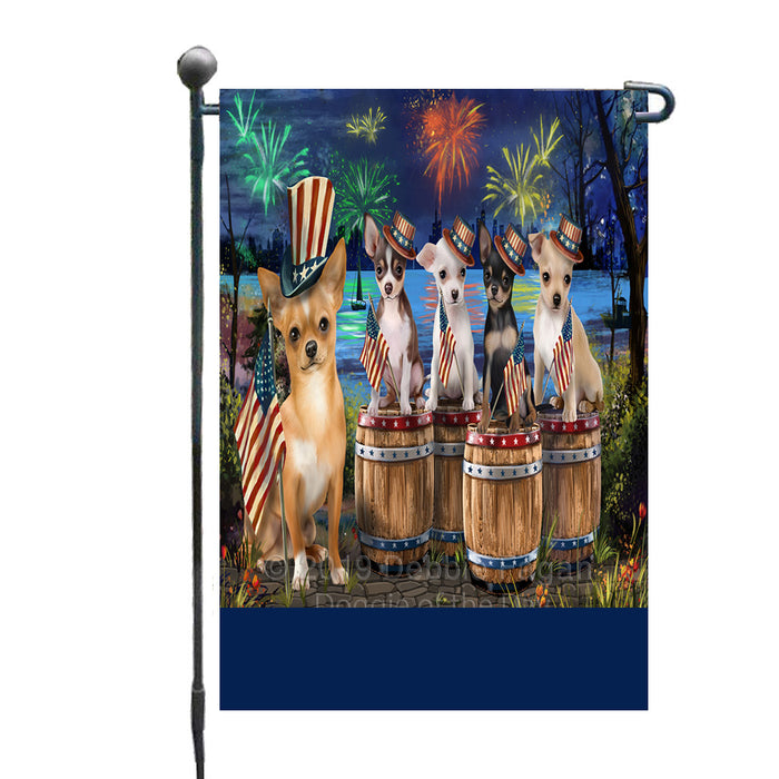 Personalized 4th of July Firework Chihuahua Dogs Custom Garden Flags GFLG-DOTD-A57868