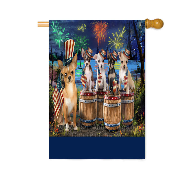 Personalized 4th of July Firework Chihuahua Dogs Custom House Flag FLG-DOTD-A57924