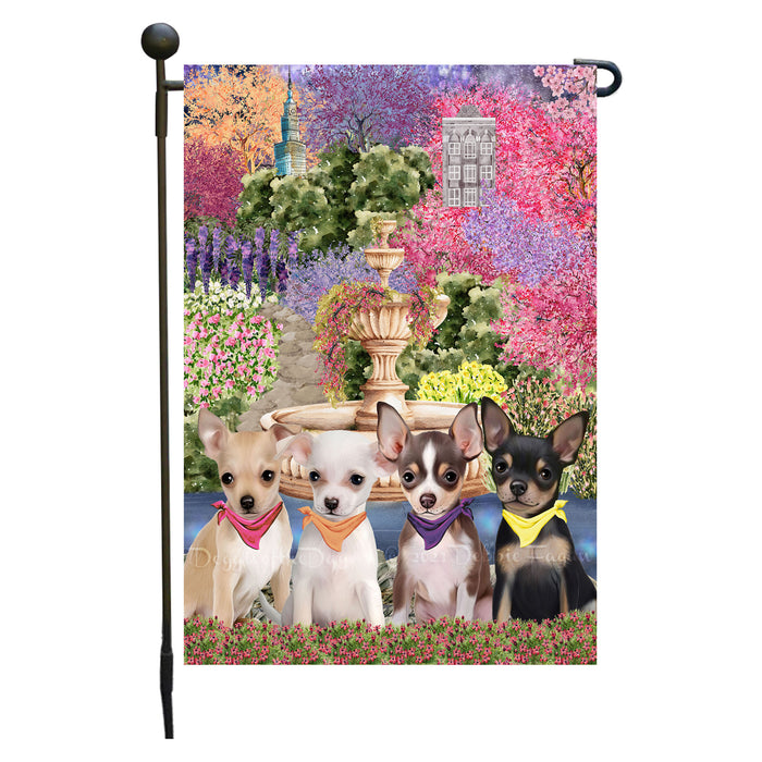 Chihuahua Dogs Garden Flag: Explore a Variety of Designs, Weather Resistant, Double-Sided, Custom, Personalized, Outside Garden Yard Decor, Flags for Dog and Pet Lovers