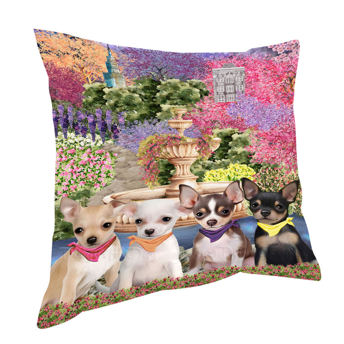 Chihuahua Throw Pillow, Explore a Variety of Custom Designs, Personalized, Cushion for Sofa Couch Bed Pillows, Pet Gift for Dog Lovers