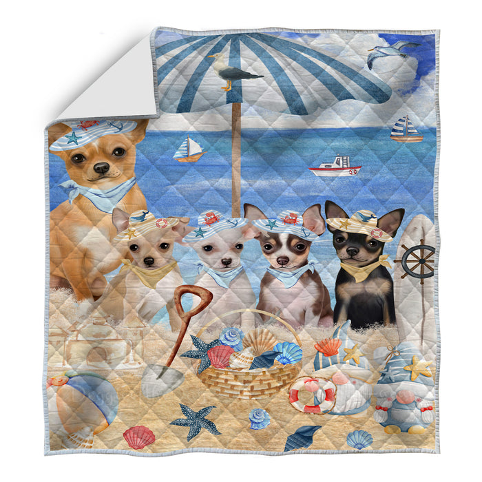 Chihuahua Bedding Quilt, Bedspread Coverlet Quilted, Explore a Variety of Designs, Custom, Personalized, Pet Gift for Dog Lovers