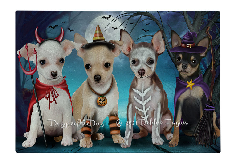Happy Halloween Trick or Treat Chihuahua Dogs Cutting Board - Easy Grip Non-Slip Dishwasher Safe Chopping Board Vegetables C79588
