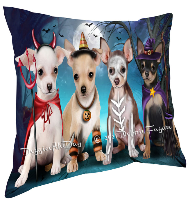 Happy Halloween Trick or Treat Chihuahua Dogs Pillow with Top Quality High-Resolution Images - Ultra Soft Pet Pillows for Sleeping - Reversible & Comfort - Ideal Gift for Dog Lover - Cushion for Sofa Couch Bed - 100% Polyester, PILA88498