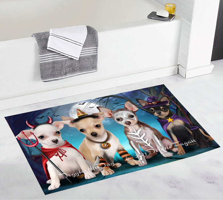 Happy Halloween Trick or Treat Chihuahua Dogs Bathroom Rugs with Non Slip Soft Bath Mat for Tub BRUG54928