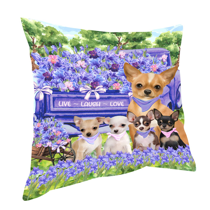 Chihuahua Pillow, Cushion Throw Pillows for Sofa Couch Bed, Explore a Variety of Designs, Custom, Personalized, Dog and Pet Lovers Gift