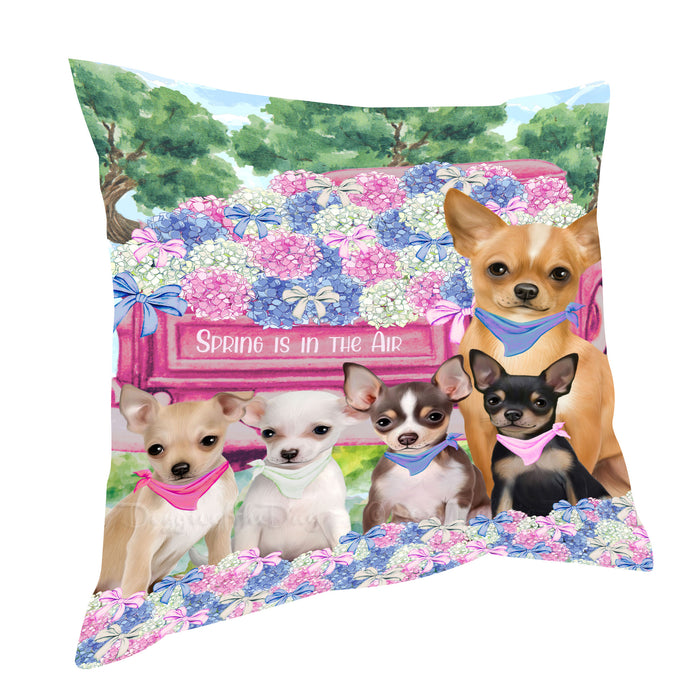 Chihuahua Throw Pillow, Explore a Variety of Custom Designs, Personalized, Cushion for Sofa Couch Bed Pillows, Pet Gift for Dog Lovers