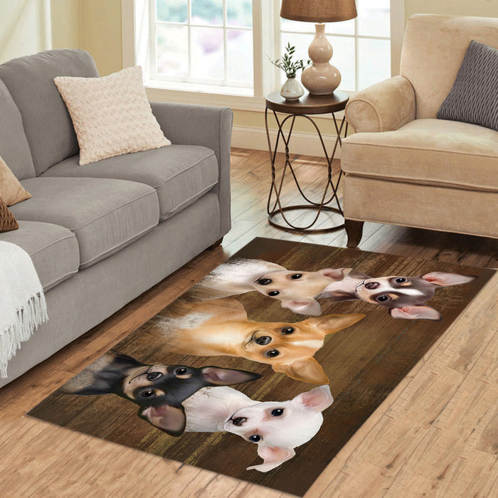 Rustic Chihuahua Dogs Area Rug