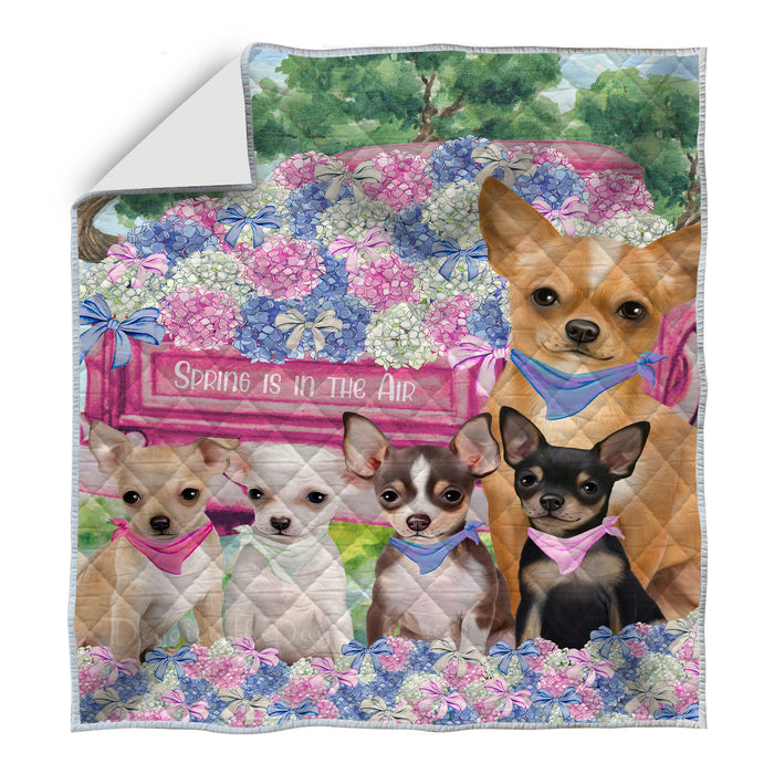 Chihuahua Bed Quilt, Explore a Variety of Designs, Personalized, Custom, Bedding Coverlet Quilted, Pet and Dog Lovers Gift