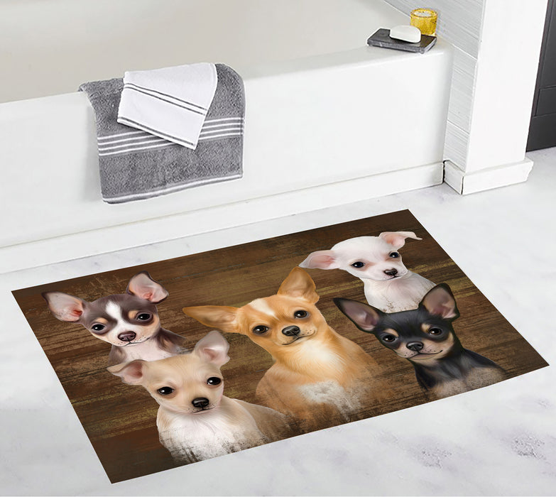 Rustic Chihuahua Dogs Bath Mat
