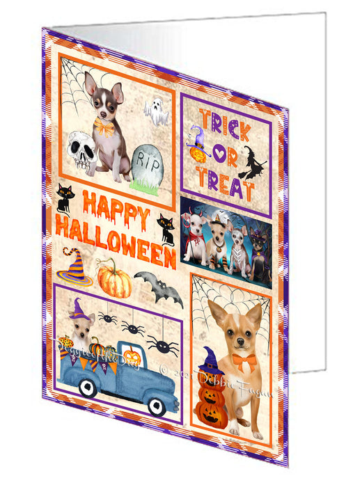 Happy Halloween Trick or Treat Chow Chow Dogs Handmade Artwork Assorted Pets Greeting Cards and Note Cards with Envelopes for All Occasions and Holiday Seasons GCD76466