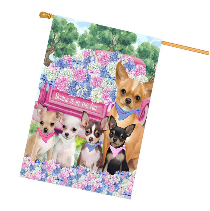 Chihuahua Dogs House Flag: Explore a Variety of Personalized Designs, Double-Sided, Weather Resistant, Custom, Home Outside Yard Decor for Dog and Pet Lovers