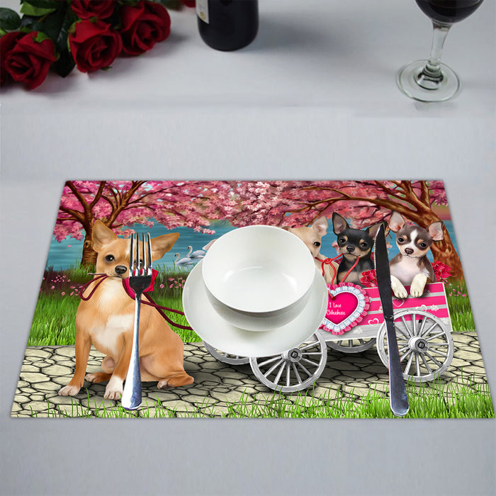 I Love Chihuahua Dogs in a Cart Placemat