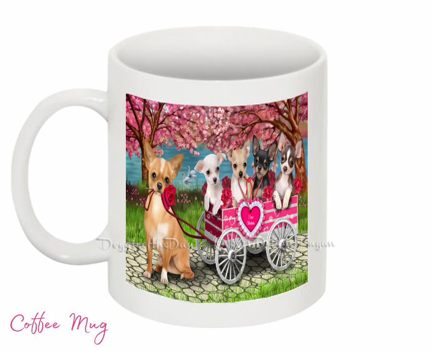 Mother's Day Gift Basket Chihuahua Dogs Blanket, Pillow, Coasters, Magnet, Coffee Mug and Ornament