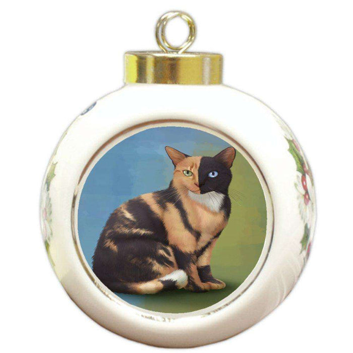 Chimera Cat Round Ceramic Ball Christmas Ornament