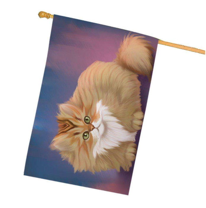 Chinchilla Golden Persian Cat House Flag