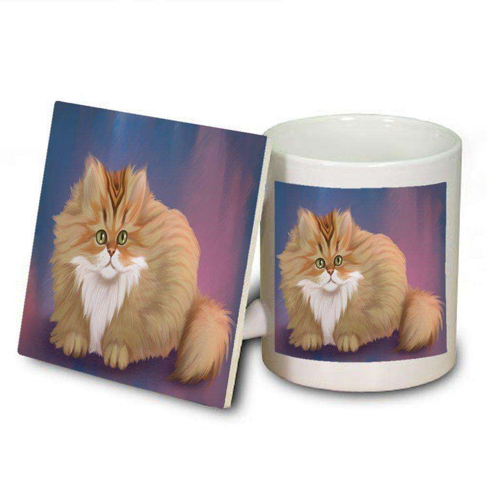 Chinchilla Golden Persian Cat Mug and Coaster Set