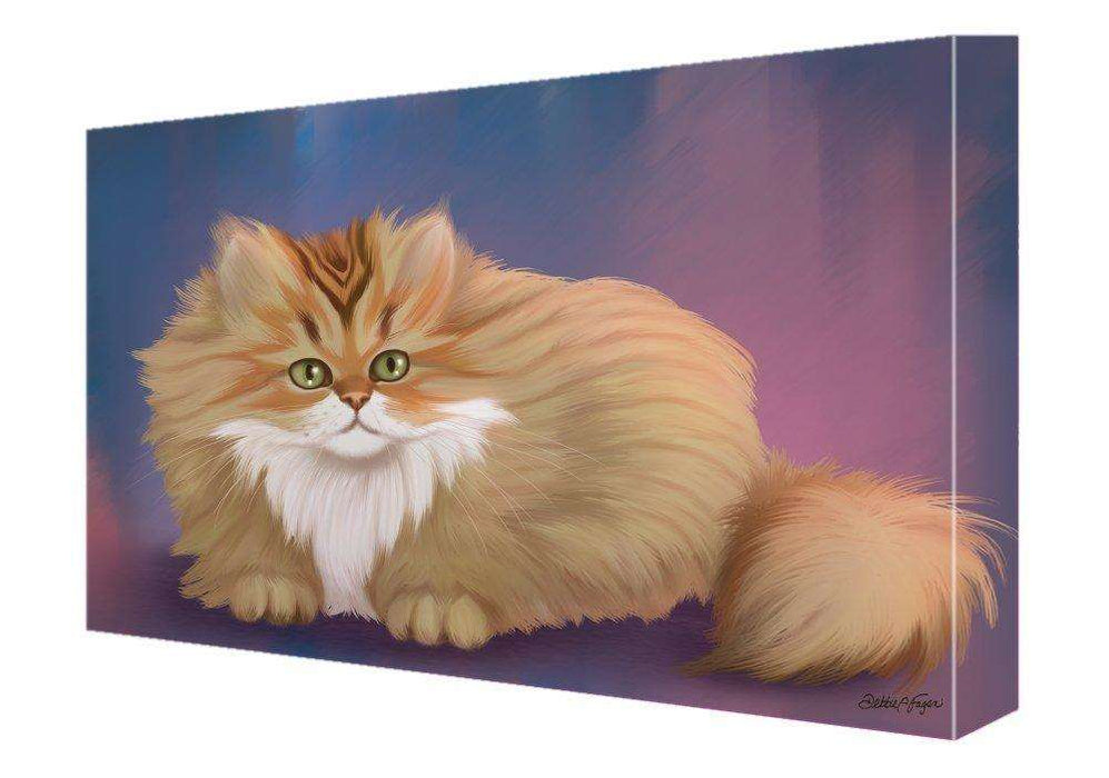 Chinchilla Golden Persian Cat Painting Printed on Canvas Wall Art Signed